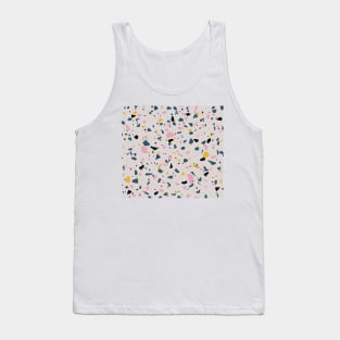 Terrazzo with grey, pink, yellow, and dark blue colours Tank Top